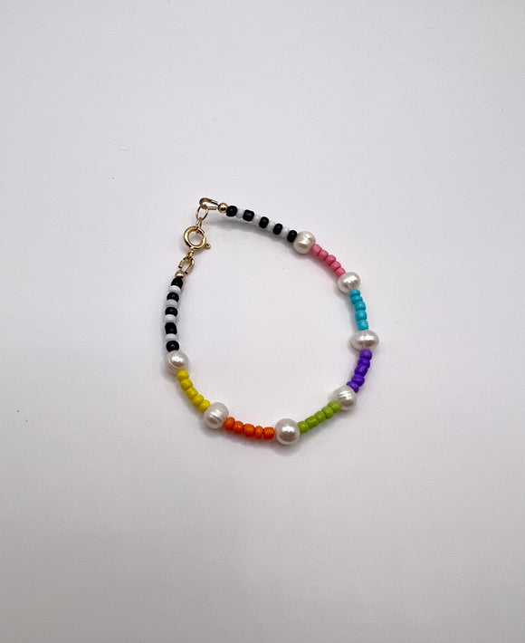 Colorful Beaded Pearl Bracelet