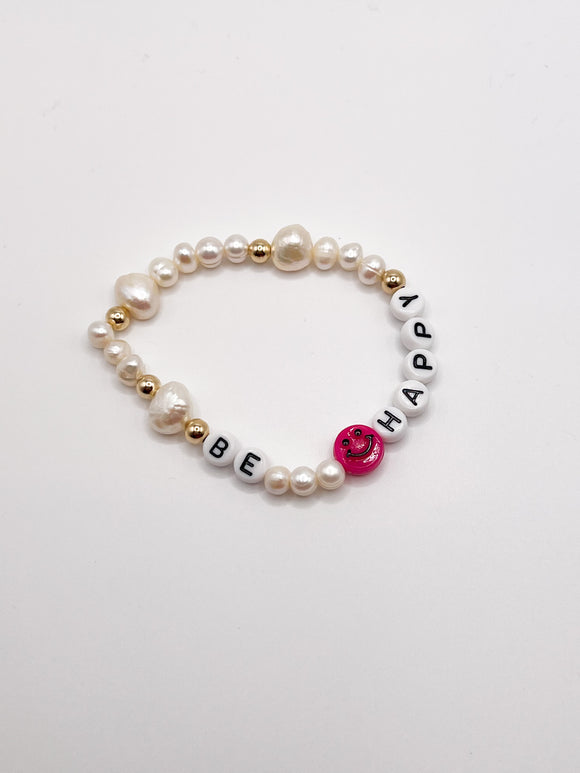 BEaded Happy Pearl Bracelet - Pink