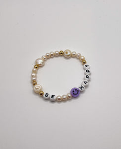 BEaded Happy Pearl Bracelet - Purple