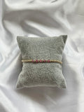 Pink Tourmaline & Gold Beaded Bracelet