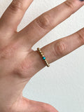 3mm Gold Beaded Ring - Teal Opalite