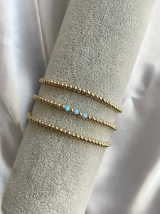 Bright Blue Opalite & Gold Filled Bracelet