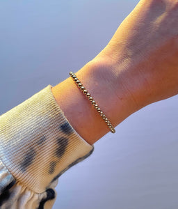 Gold Filled Beaded Bracelet with Clasp - 4mm
