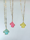 Mushroom Paperclip Chain Necklace